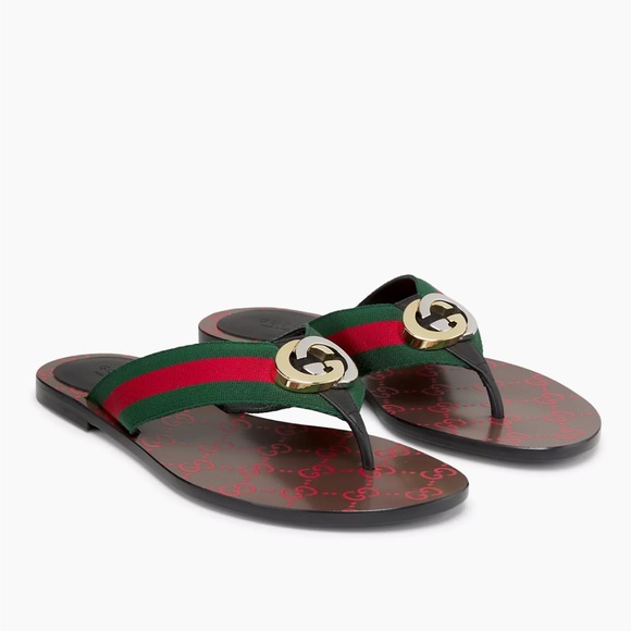 Gucci - Kika Canvas Thong Sandals - Picture 5 of 16